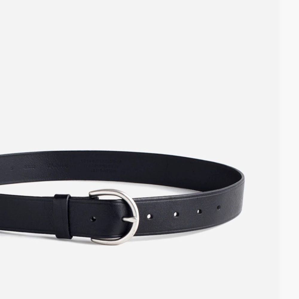 Madewell Medium Perfect Leather Belt - Black, Silver Buckle